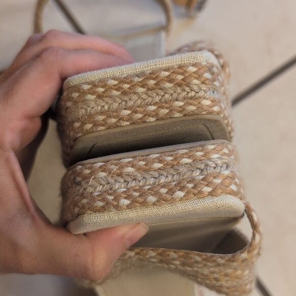 NEW Dolce Vita Alex Platform Sandals Cream Raffia Size 10 - Picture 6 of 9